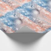 prettige feestdagen lichtblauw en koraalkerst cadeaupapier (Hoek)