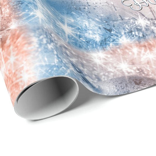 prettige feestdagen lichtblauw en koraalkerst cadeaupapier (Rol Hoek)