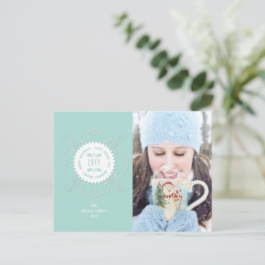 Prettige Feestdagen Liefde Vrede Vreugde Versierde (Staand voorkant)