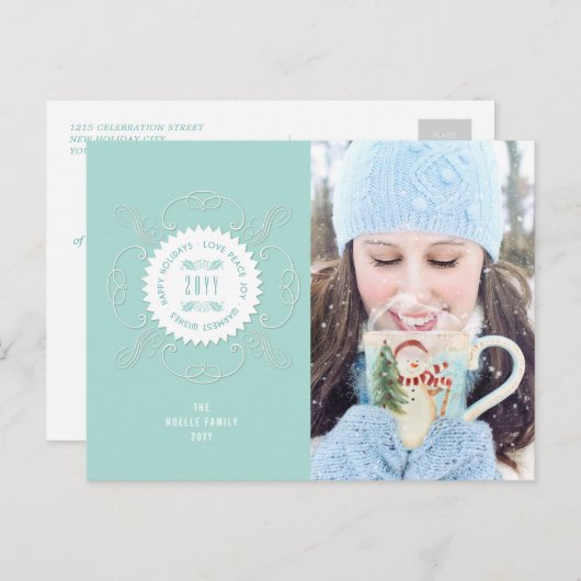 Prettige Feestdagen Liefde Vrede Vreugde Versierde (Voorkant / Achterkant)