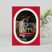 Prettige feestdagen Lijst Gouden folie (Staand Voorkant)