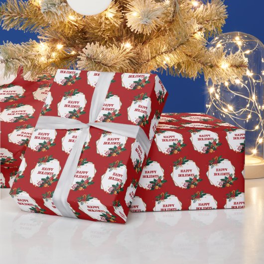 prettige feestdagen Lijst op rood Cadeaupapier (Feestdagen)