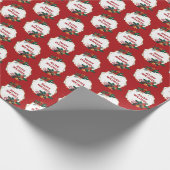 prettige feestdagen Lijst op rood Cadeaupapier (Hoek)