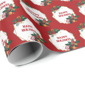 prettige feestdagen Lijst op rood Cadeaupapier (Rol Hoek)
