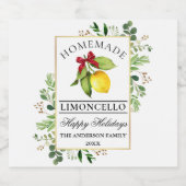 Prettige feestdagen Limoncello groen Sparkling Wijnetiket (Enkel label)