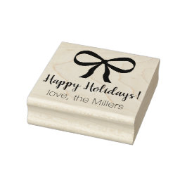 Prettige feestdagen Lint Bow Rubberstempel
