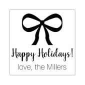 Prettige feestdagen Lint Bow Rubberstempel (Afrduk)