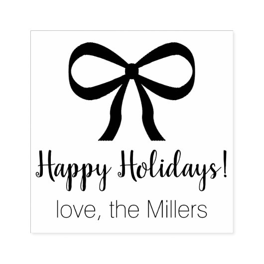 Prettige feestdagen Lint Bow Rubberstempel (Afrduk)