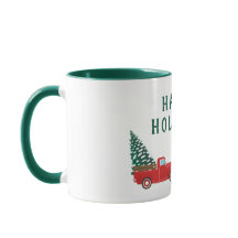 prettige feestdagen Little Pickup Truck-kerstbomen