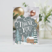 Prettige feestdagen Little Winter Wish Bedankkaart (Staand voorkant)