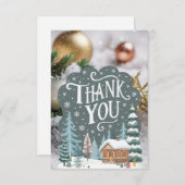 Prettige feestdagen Little Winter Wish Bedankkaart (Voorkant / Achterkant)