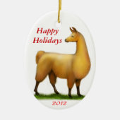 prettige feestdagen  Llama Ornament (Voorkant)