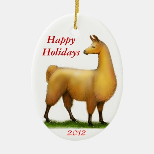 prettige feestdagen Llama Ornament (Voorkant)