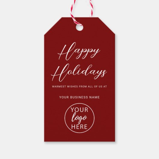 Prettige feestdagen Logo Elegant script Cadeaulabel (Voorkant)
