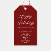 Prettige feestdagen Logo Elegant script Cadeaulabel (Achterkant)
