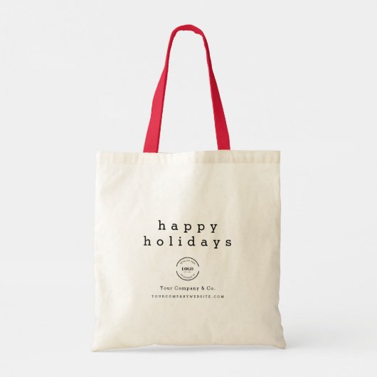 Prettige feestdagen Logo Minimaal Tote Bag (Achterkant)