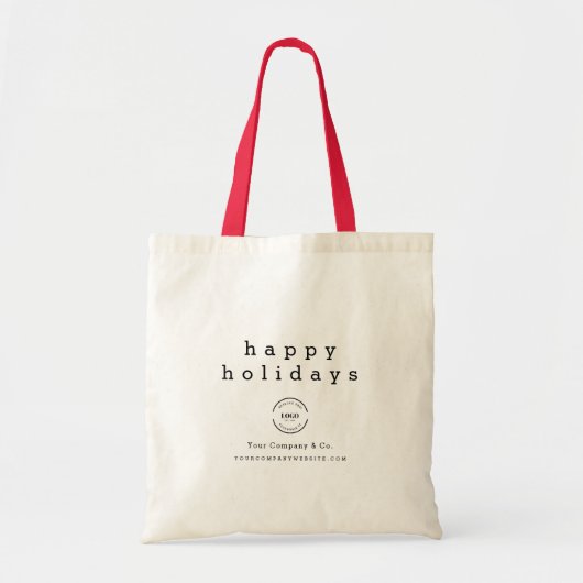 Prettige feestdagen Logo Minimaal Tote Bag (Voorkant)