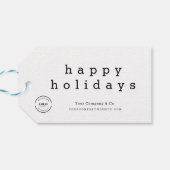 Prettige feestdagen Logo Minimal Cadeaulabel (Achterkant Horizontaal)