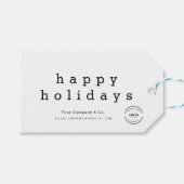 Prettige feestdagen Logo Minimal Cadeaulabel (Voorkant (Horizontaal))