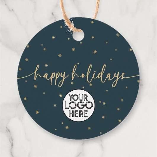 Prettige feestdagen Logo Modern minimalistisch Bedankjes Labels (Achterkant)