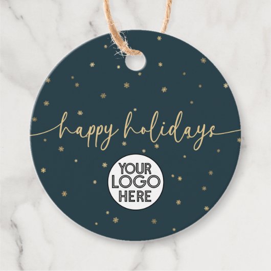 Prettige feestdagen Logo Modern minimalistisch Bedankjes Labels (Voorkant)