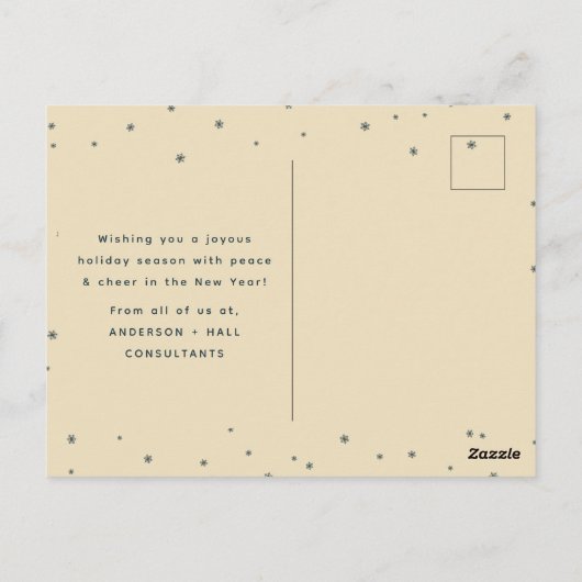 Prettige feestdagen Logo Modern minimalistisch Briefkaart (Achterkant)