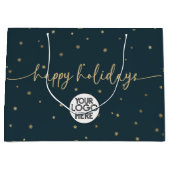 Prettige feestdagen Logo Modern minimalistisch Groot Cadeauzakje (Voorkant)