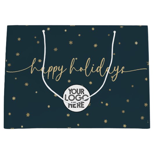 Prettige feestdagen Logo Modern minimalistisch Groot Cadeauzakje (Voorkant)