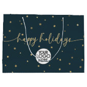 Prettige feestdagen Logo Modern minimalistisch Groot Cadeauzakje (Achterkant)