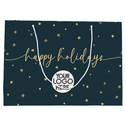 Prettige feestdagen Logo Modern minimalistisch Groot Cadeauzakje (Achterkant)