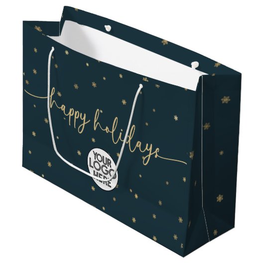 Prettige feestdagen Logo Modern minimalistisch Groot Cadeauzakje (Voorkant Gekanteld)