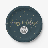 Prettige feestdagen Logo Modern minimalistisch Papieren Bordje (Voorkant)