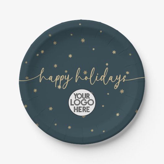 Prettige feestdagen Logo Modern minimalistisch Papieren Bordje (Voorkant)