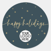 Prettige feestdagen Logo Modern minimalistisch Ronde Sticker (Voorkant)