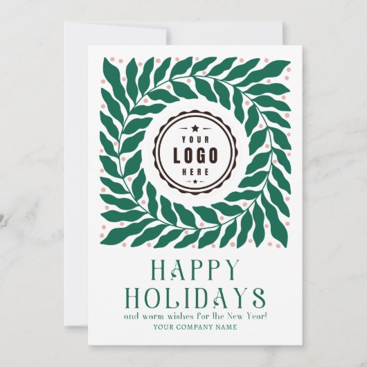 Prettige feestdagen Logo Modern Script Corporate P Feestdagenkaart (Voorkant)