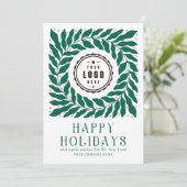 Prettige feestdagen Logo Modern Script Corporate P Feestdagenkaart (Staand voorkant)