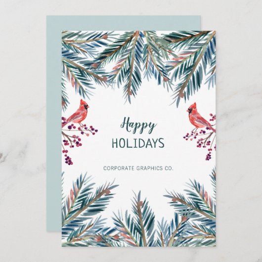 Prettige feestdagen LOGO Rustiek modern Feestdagenkaart (Voorkant / Achterkant)