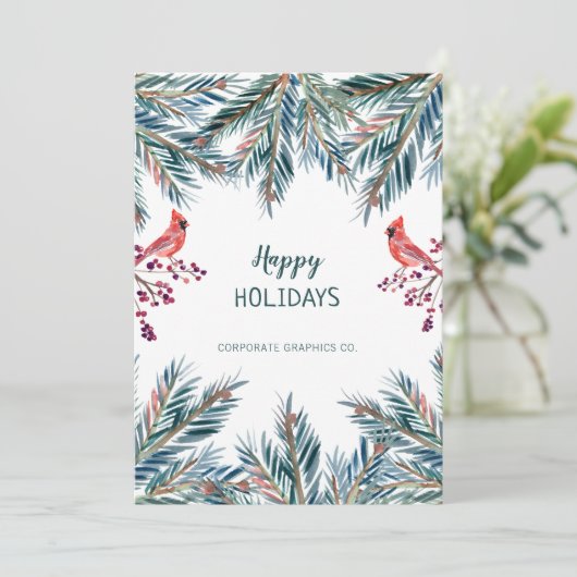 Prettige feestdagen LOGO Rustiek modern Feestdagenkaart (Staand voorkant)