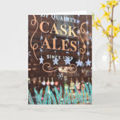 prettige feestdagen London UK Kerstmis Pub Window Kaart (Gele Bloem)