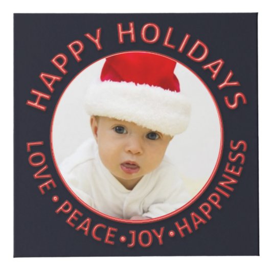 prettige feestdagen Love Peace Custom Five Photo C Kubus (Voorkant)