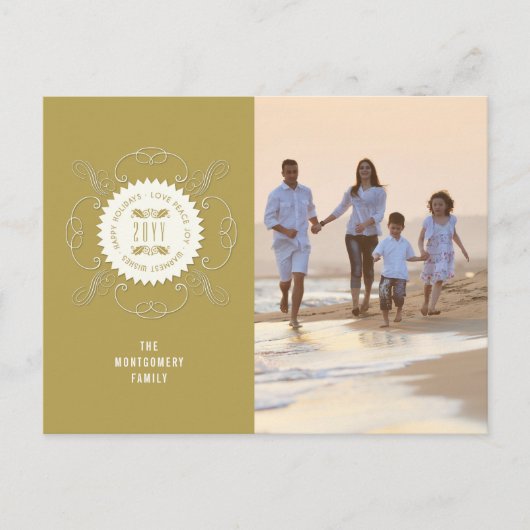 prettige feestdagen Love Peace Joy  Seal Foto (Voorkant)