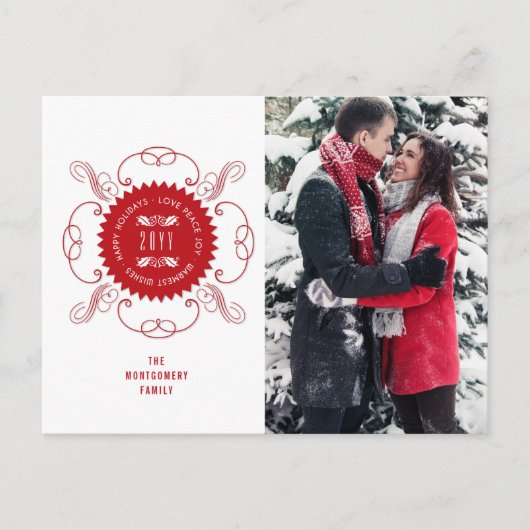 prettige feestdagen Love Peace Joy Seal Foto Ho (Voorkant)