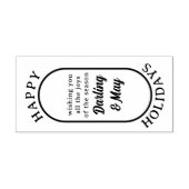 Prettige feestdagen Lozenge Logo Stijl Vet Script Rubberstempel (Afrduk)