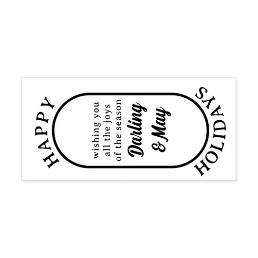 Prettige feestdagen Lozenge Logo Stijl Vet Script Rubberstempel (Afrduk)