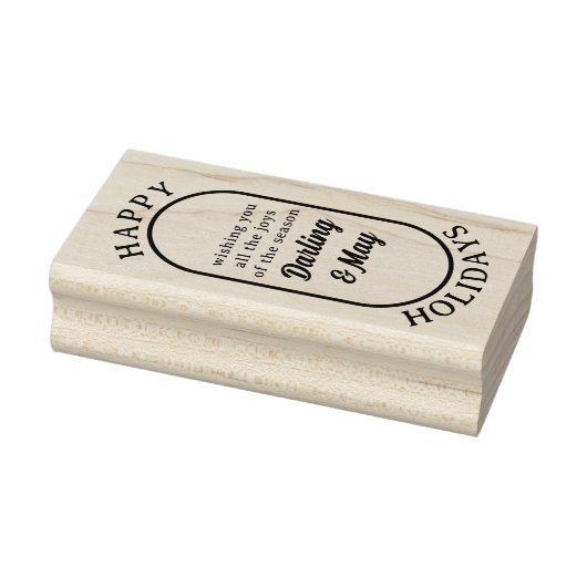 Prettige feestdagen Lozenge Logo Stijl Vet Script Rubberstempel (Stempel)