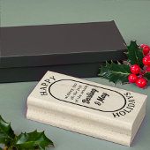 Prettige feestdagen Lozenge Logo Stijl Vet Script Rubberstempel