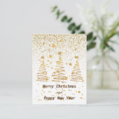 prettige feestdagen Luxe gouden kerstglitter wit (Staand voorkant)