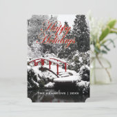 Prettige feestdagen - Maanbrug en vijver Feestdagenkaart (Staand voorkant)