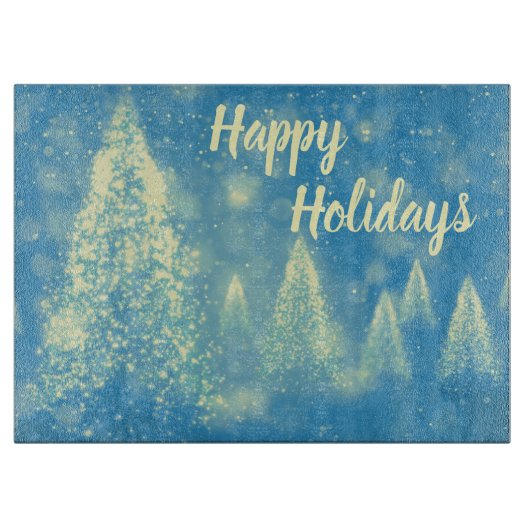 Prettige feestdagen Magische kerstbomen Snijplank (Voorkant)