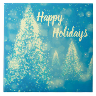 Prettige feestdagen Magische kerstbomen Tegeltje